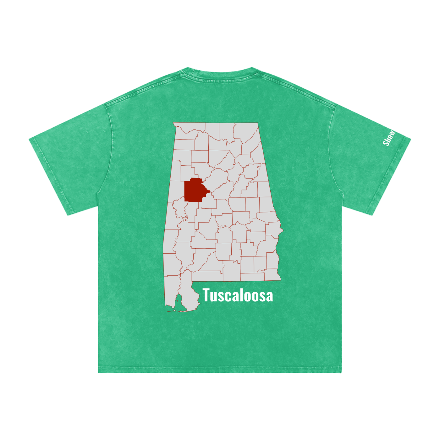 Tuscaloosa On the Map - Snow Washed Oversized Cotton T-Shirt
