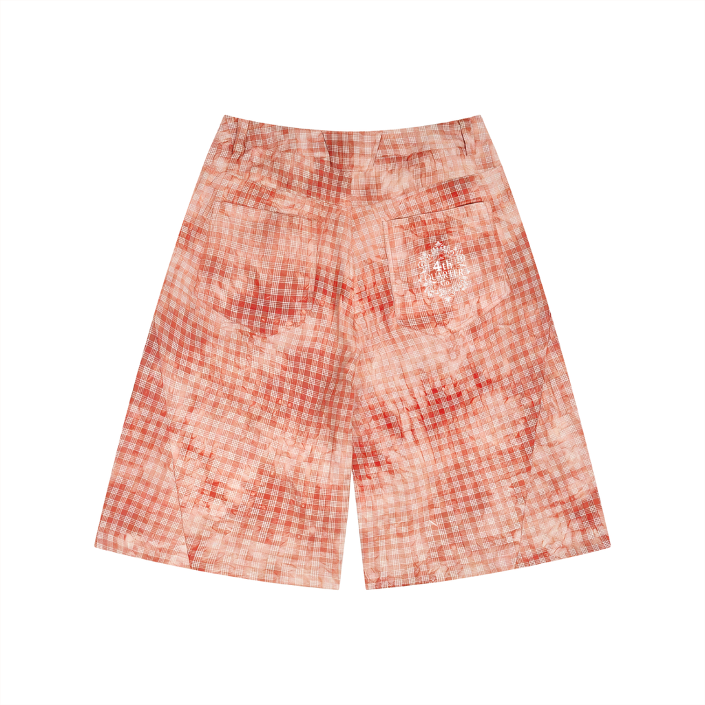 Unisex Vintage Wash Plaid Shorts