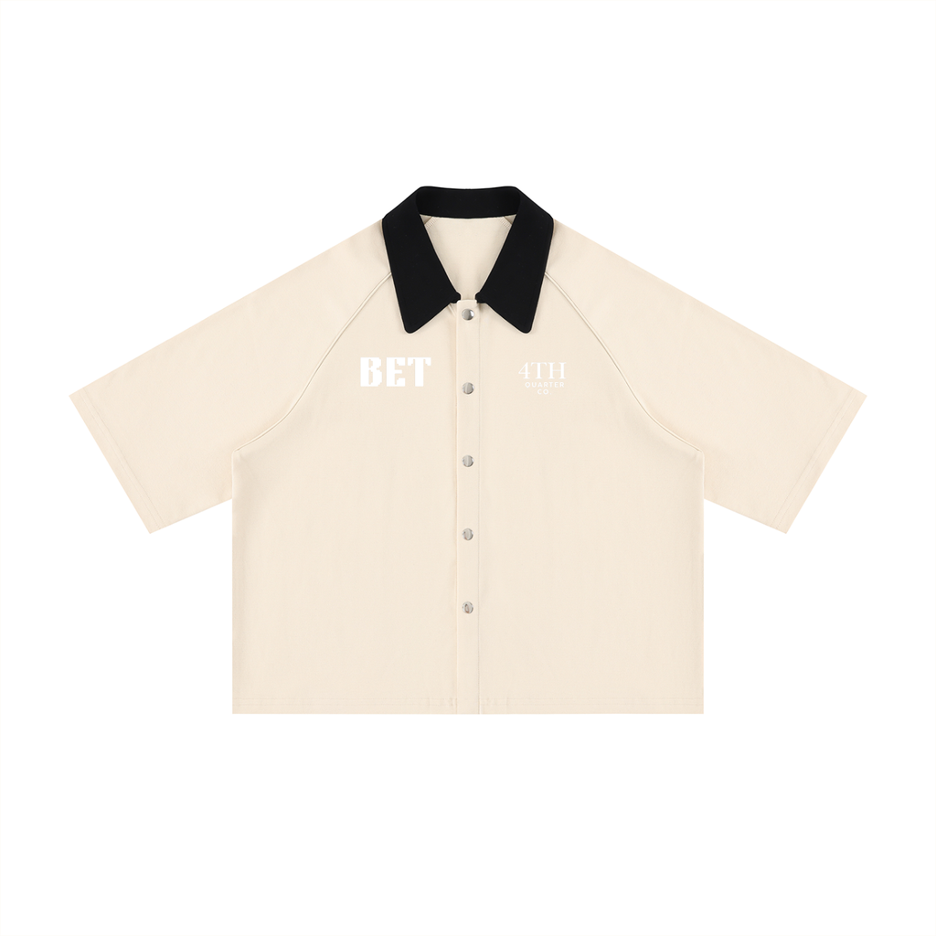 Boxy Short Sleeve Button-Up Shirt