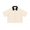 Boxy Short Sleeve Button-Up Shirt
